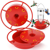 LemonRoad front view of red replacement base showing ports and perches for easy attraction