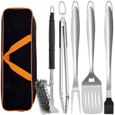 Leonyo front view of six-piece grill set showing complete kit and organization benefit