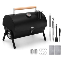 Leonyo front view open grill showing compact cooking area and quick setup benefit