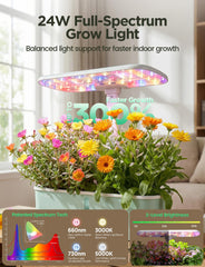 LETPOT adjustable light arm extended to demonstrate height flexibility