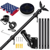 LETSTRY flag pole kit front packaging showing all included parts and benefit of completeness