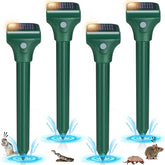 Letyet front view of four stakes showing complete outdoor kit and features
