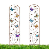 LEWIS&WAYNE front view of arched trellis pair enhancing a wall