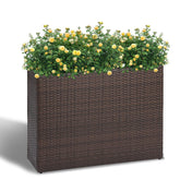 LEWIS&WAYNE front view brown planter showing long profile and modern appeal