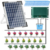 Lewisia solar panel and control unit showing kit setup and easy programming
