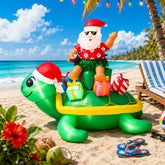 Leyndo front view inflated showing full tropical Santa display and curb appeal