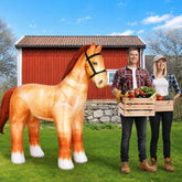 Leyndo inflatable horse front view showing life-size impact and curb appeal