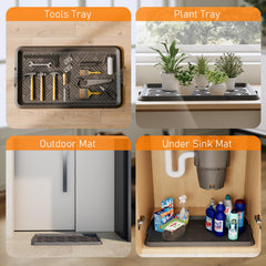 LFCONNECT tray in entryway holding multiple shoes to keep floors clean