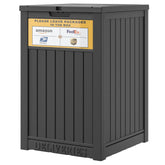 LHBGO front view of delivery box showing durable exterior and curb protection