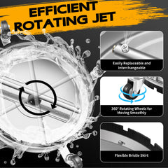 LidoDola rotating dual nozzles underside view delivering fast, streak-free cleaning