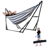 LIEVIM hammock front view showing full setup and easy entry benefit