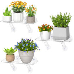 Lifewit front view of window shelf displaying neat pots and saving space