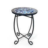 LIFFY front view ceramic side table showing compact surface and elegant contrast