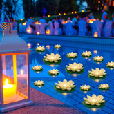 Liliful front packaging showing 36 white lotus lights and set contents benefit visual clarity