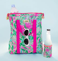 Lilly Pulitzer cooler open with wired mouth for fast loading convenience