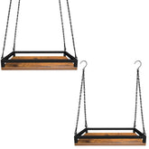 Lilybud--lily front view of wooden hanging shelf showing clean lines and sturdy build for stylish display