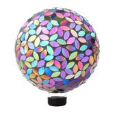 Lily's Home gazing ball front view showing colorful mosaic and curb appeal