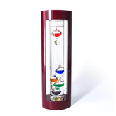 Lily's Home front view of Galileo thermometer showing colorful floats and accurate reading benefit