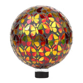 Lily's Home gazing ball front view showing colorful holographic reflections