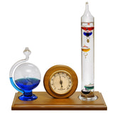 Lily's Home front view of weather station showing all three instruments and decorative finish