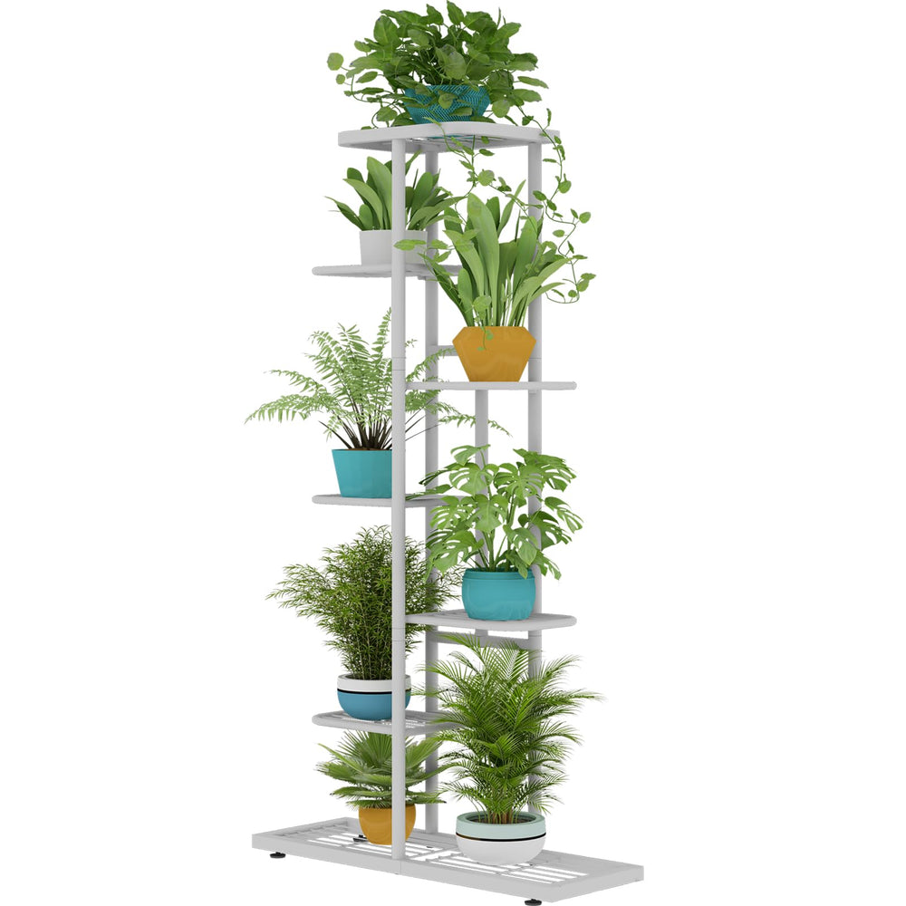 LINZINAR front view plant stand showcasing vertical display and space-saving benefit