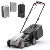 LiTHELi front view of mower showing compact deck and portability benefit