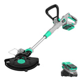 LiTHELi front view of trimmer showing compact body and 12-inch path advantage