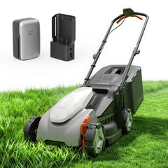 LiTHELi mower front view showing compact deck and ergonomic profile benefit convenience