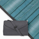 Little Unicorn Shoreline Stripe front view showing full 5x7 spread and pattern, ideal for gatherings