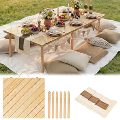 LITURTOO front view fully open showing roomy tabletop and stable legs benefit portability