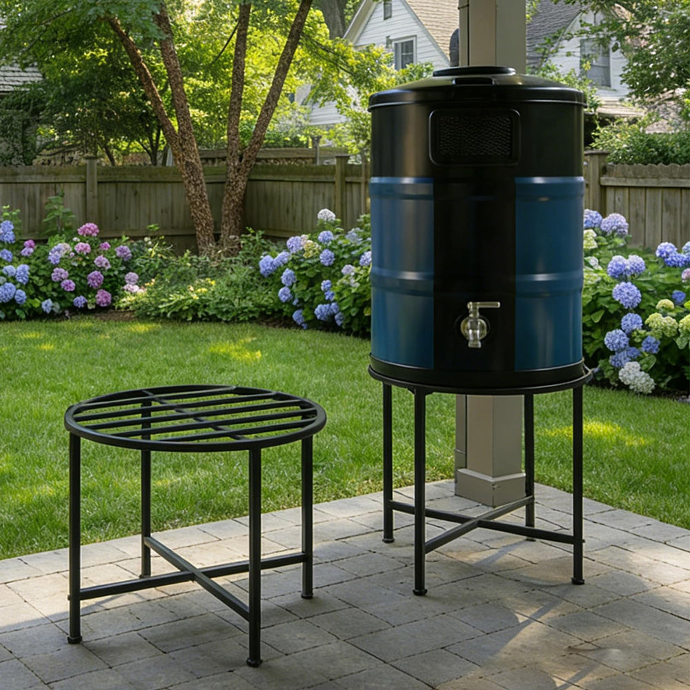 LLNYFL front view of stainless steel stand showing sturdy raised platform benefit