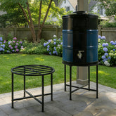 LLNYFL front view of stainless steel stand showing sturdy raised platform benefit