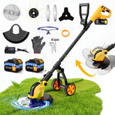 Lmozim front-angle view showing tool versatility and compact profile for quick yard jobs