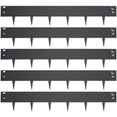 LMYYGOO front view of five black steel edging pieces showing full kit benefit
