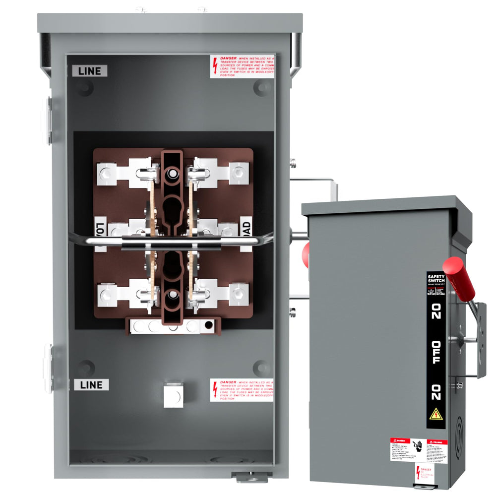 LNEUIE front panel view showing labeled lever for quick changeover benefit