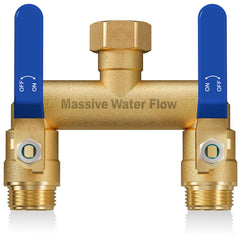 LNEZCDB front view of splitter showing dual outlets for versatile watering