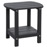 LOENIY front view of black Adirondack side table showing sturdy versatile surface