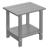 LOENIY front view of grey rectangular side table showing classic look and sturdy design