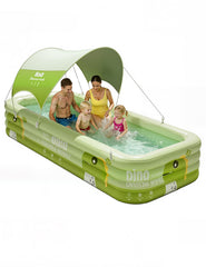 LOMOTIVE front view of full 120-inch pool showing space and comfort
