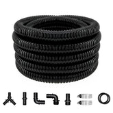Longrun pond hose coil front showing full 20.7 ft length and easy storage