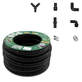 LONGRUNNEW front view of packaged 1-inch pond hose showing kit and benefits