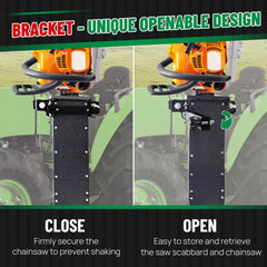 LookFox scabbard drainage closeup protecting chainsaw from water