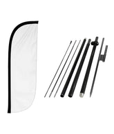 LookOurWay front view of white feather flag showing bold visibility and branding potential
