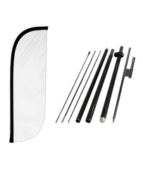 LookOurWay front view of white feather flag showing bold visibility and branding potential