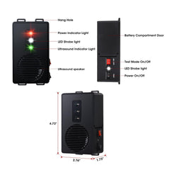 Loraffe close-up of LED strobe and ultrasonic grid emphasizing visual and sonic deterrence
