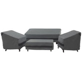 loriano front view of full grey 4-piece cover set showing neat fit and protection