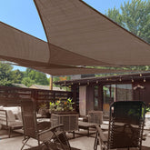 LOVE STORY front view of brown triangle sail showing full coverage and visual appeal