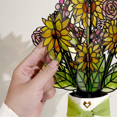 Lovepop translucent acetate petals scattering sunlight into colorful shadows