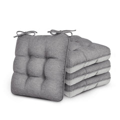 Love's cabin front view of four grey cushions showing compact set and neat finish benefits comfort