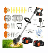 LPFGSLF front view of weed wacker showcasing compact cordless design and portability